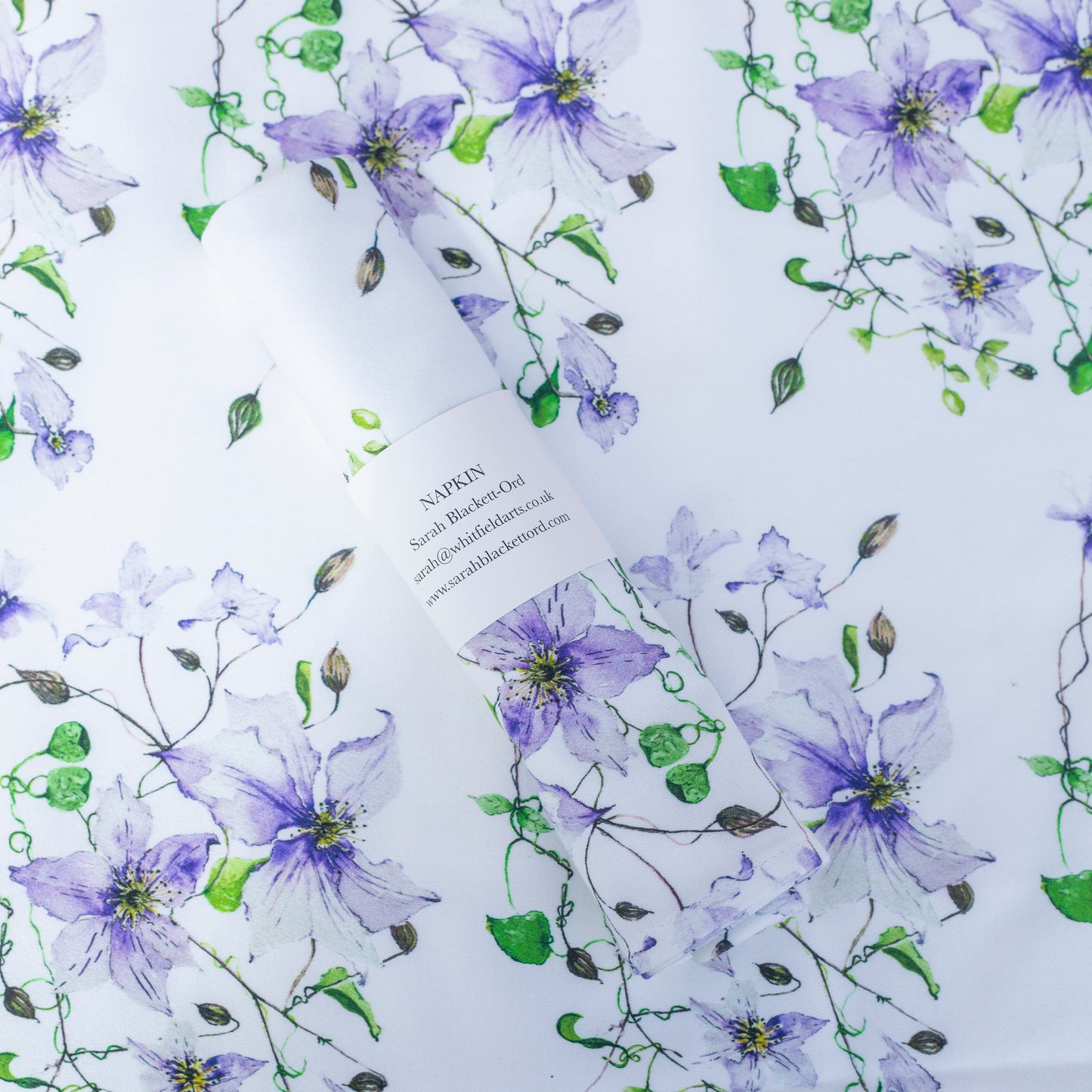 Oblong Tablecloth in Dancing Clematis Design