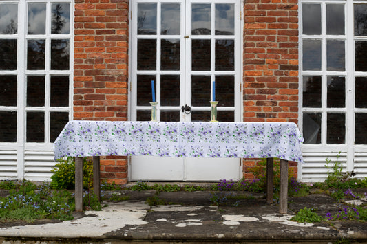 Oblong Tablecloth in Dancing Clematis Design