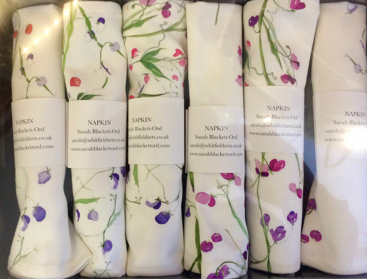 Set of 6 Sweet Pea Napkins