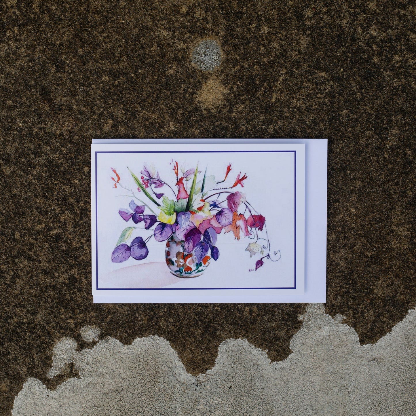 Set of 5 Greeting Cards Autumn Flowers