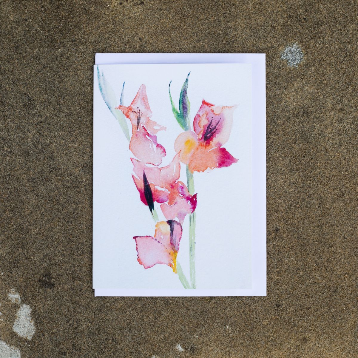 Set of 5 Greetings Cards in Gladioli Design