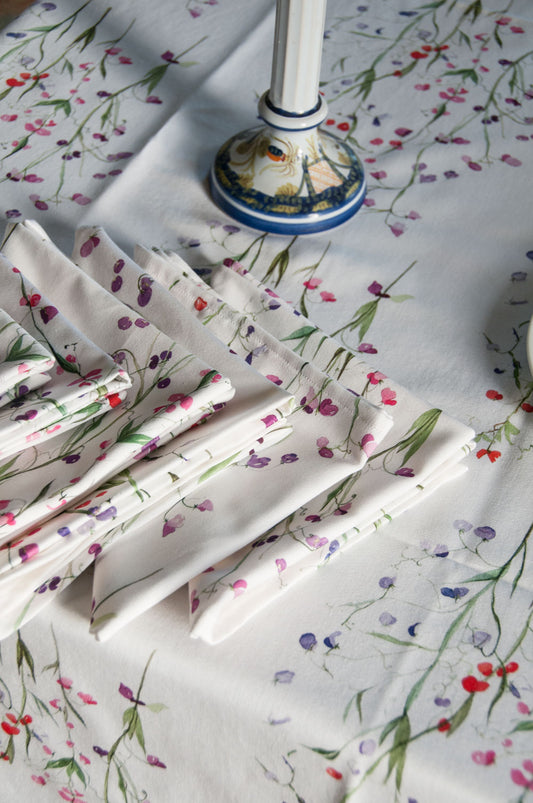 Set of 6 Sweet Pea Napkins