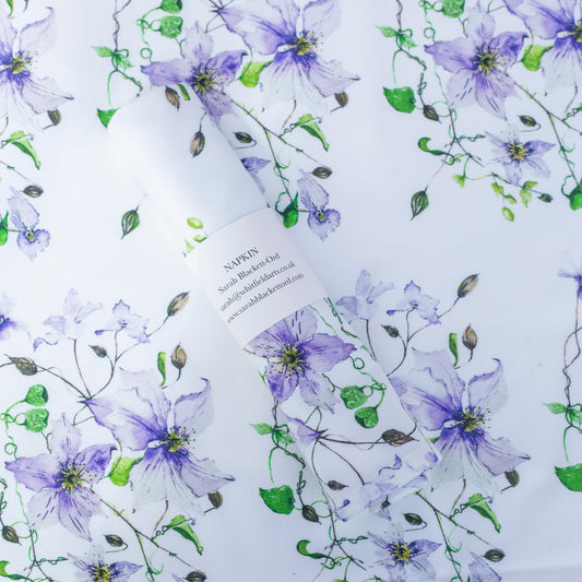 Set of 6 Dancing Clematis napkins