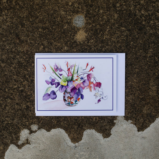 Set of 5 Greeting Cards Autumn Flowers