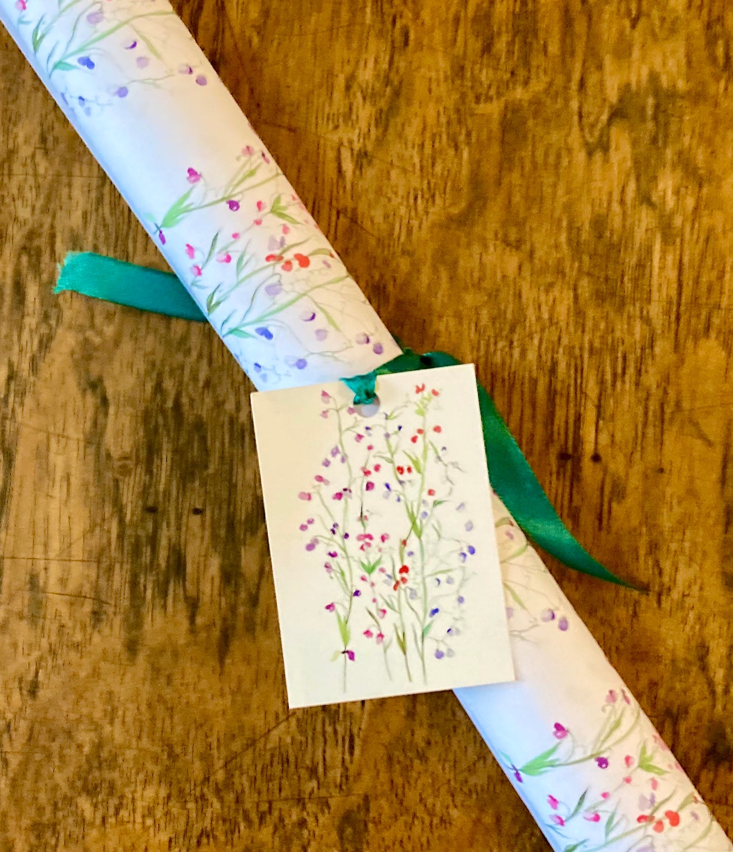 sweet pea paper and tag