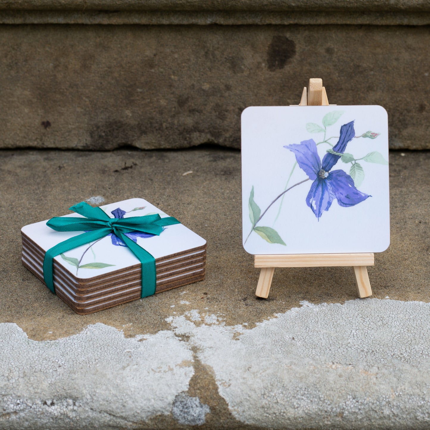 Set of 6 Clematis napkins