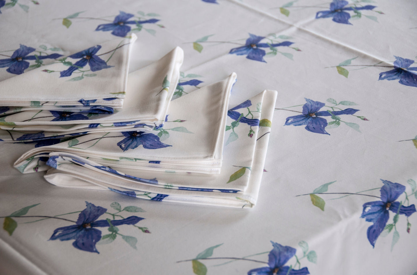 Set of 6 Coasters in Clematis design