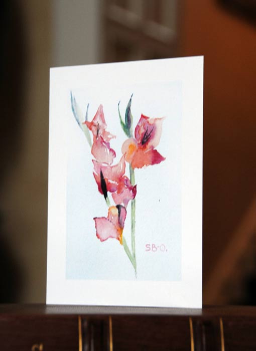 Set of 5 Greetings Cards in Gladioli Design
