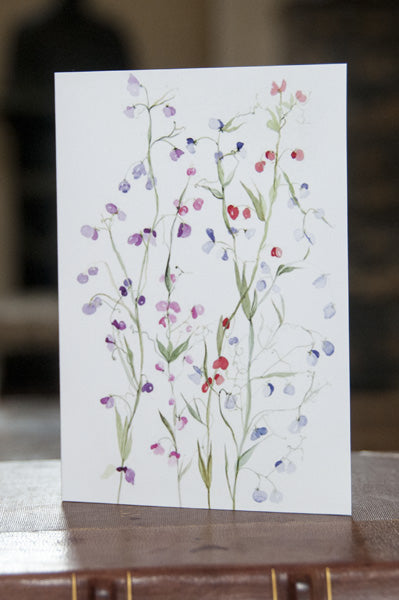 Set of 5 Greeting Cards - Sweet Peas